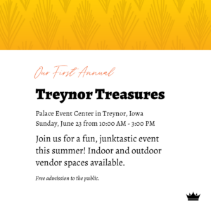 Treynor Treasures junk and craft show, Summer 2024